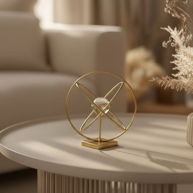 Golden decore-metal decore-Globe shape metal decore with crystal ball