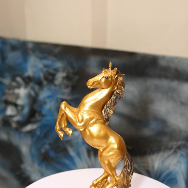 Standing Gold Horse Statue Figurines
