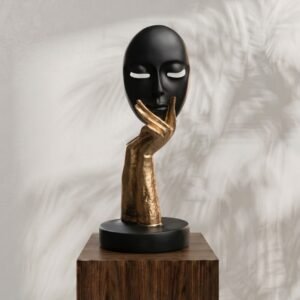 Black & Gold Face Mask Sculpture
