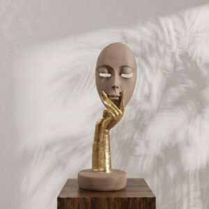 Brown & Gold Face Mask Sculpture