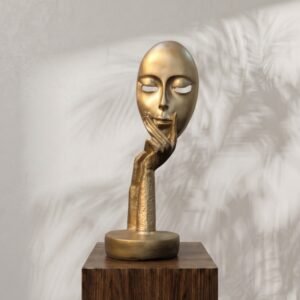 Golden Face Mask Sculpture