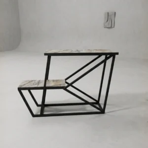 Multi-Tiered Geometric Console Table
